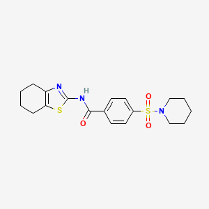 molecular formula C19H23N3O3S2 B2720223 4-(哌啶-1-基磺酰基)-N-(4,5,6,7-四氢苯并[d]噻唑-2-基)苯甲酰胺 CAS No. 313538-02-2