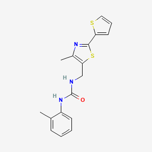 molecular formula C17H17N3OS2 B2720234 1-((4-甲基-2-(噻吩-2-基)噻唑-5-基)甲基)-3-(邻甲苯基)脲 CAS No. 1421584-73-7