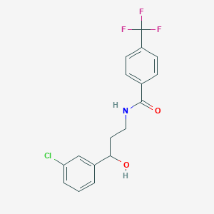 molecular formula C17H15ClF3NO2 B2720242 N-(3-(3-chlorophenyl)-3-hydroxypropyl)-4-(trifluoromethyl)benzamide CAS No. 2034466-82-3