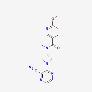 molecular formula C17H18N6O2 B2720249 N-[1-(3-Cyanopyrazin-2-yl)azetidin-3-yl]-6-ethoxy-N-methylpyridine-3-carboxamide CAS No. 2380142-42-5