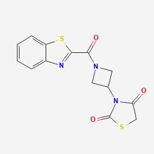 molecular formula C14H11N3O3S2 B2720256 3-(1-(Benzo[d]thiazole-2-carbonyl)azetidin-3-yl)thiazolidine-2,4-dione CAS No. 1795422-79-5