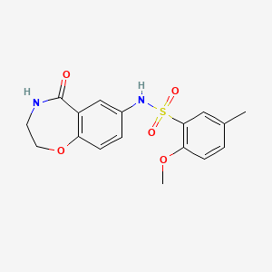 2-methoxy-5-methyl-N-(5-oxo-2,3,4,5-tetrahydrobenzo[f][1,4]oxazepin-7-yl)benzenesulfonamide