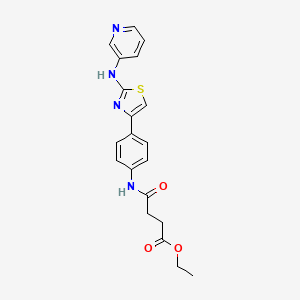 molecular formula C20H20N4O3S B2720271 Ethyl 4-oxo-4-((4-(2-(pyridin-3-ylamino)thiazol-4-yl)phenyl)amino)butanoate CAS No. 1797727-52-6