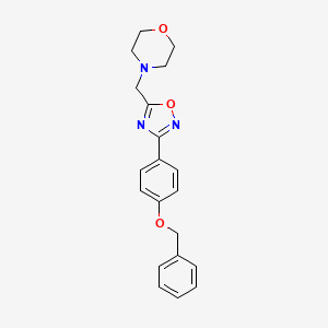 molecular formula C20H21N3O3 B2720272 4-((3-(4-(Benzyloxy)phenyl)-1,2,4-oxadiazol-5-yl)methyl)morpholine CAS No. 1252863-93-6