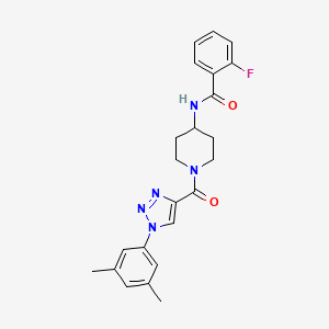 N-(1-(1-(3,5-dimethylphenyl)-1H-1,2,3-triazole-4-carbonyl)piperidin-4-yl)-2-fluorobenzamide