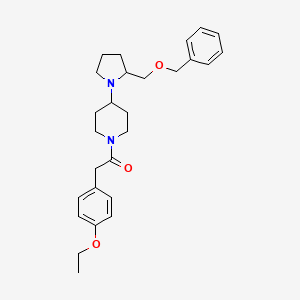 1-(4-(2-((Benzyloxy)methyl)pyrrolidin-1-yl)piperidin-1-yl)-2-(4-ethoxyphenyl)ethanone
