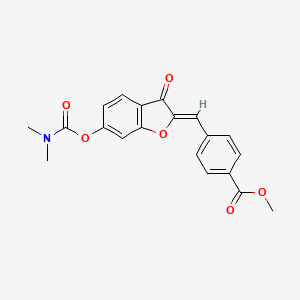 molecular formula C20H17NO6 B2720279 (Z)-甲基 4-((6-((二甲基氨基)氧基)-3-氧代苯并呋喃-2(3H)-基亚甲基)苯甲酸酯 CAS No. 858766-46-8