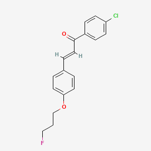 molecular formula C18H16ClFO2 B2720281 (E)-1-(4-chlorophenyl)-3-[4-(3-fluoropropoxy)phenyl]prop-2-en-1-one CAS No. 477870-39-6