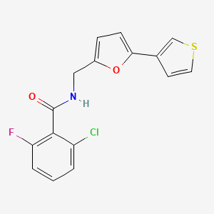 molecular formula C16H11ClFNO2S B2720285 2-氯-6-氟-N-((5-(噻吩-3-基)呋喃-2-基)甲基)苯甲酰胺 CAS No. 2034493-34-8