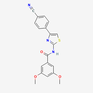 molecular formula C19H15N3O3S B2720292 N-(4-(4-cyanophenyl)thiazol-2-yl)-3,5-dimethoxybenzamide CAS No. 391220-51-2