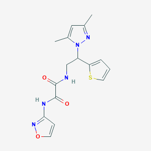 molecular formula C16H17N5O3S B2720295 N1-(2-(3,5-dimethyl-1H-pyrazol-1-yl)-2-(thiophen-2-yl)ethyl)-N2-(isoxazol-3-yl)oxalamide CAS No. 2097867-53-1