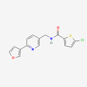 molecular formula C15H11ClN2O2S B2720296 5-chloro-N-((6-(furan-3-yl)pyridin-3-yl)methyl)thiophene-2-carboxamide CAS No. 2034560-62-6