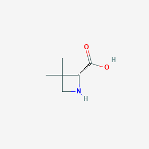 molecular formula C6H11NO2 B2720297 (2R)-3,3-二甲基氮杂环丁烷-2-羧酸 CAS No. 2165961-80-6