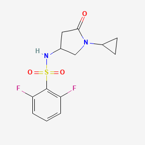 molecular formula C13H14F2N2O3S B2720310 N-(1-cyclopropyl-5-oxopyrrolidin-3-yl)-2,6-difluorobenzenesulfonamide CAS No. 1396888-66-6