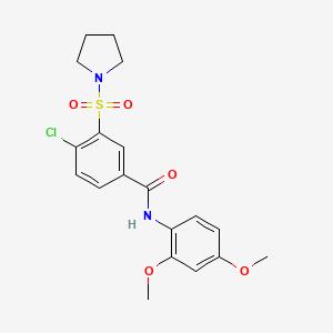 molecular formula C19H21ClN2O5S B2720314 4-chloro-N-(2,4-dimethoxyphenyl)-3-(pyrrolidin-1-ylsulfonyl)benzamide CAS No. 866351-67-9