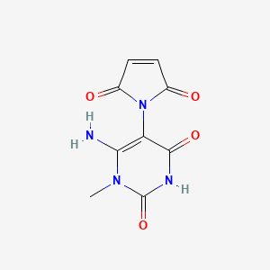 molecular formula C9H8N4O4 B2720317 6-amino-5-(2,5-dioxo-2,5-dihydro-1H-pyrrol-1-yl)-1-methyl-1,2,3,4-tetrahydropyrimidine-2,4-dione CAS No. 2094350-93-1