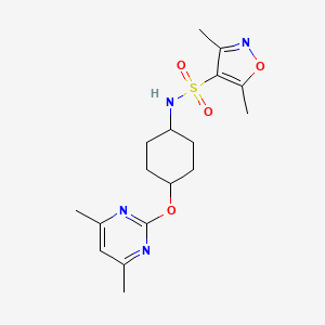 3,5-dimethyl-N-[(1r,4r)-4-[(4,6-dimethylpyrimidin-2-yl)oxy]cyclohexyl]-1,2-oxazole-4-sulfonamide