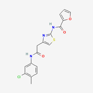 molecular formula C17H14ClN3O3S B2720324 N-(4-(2-((3-氯-4-甲基苯基)氨基)-2-氧代乙基)噻唑-2-基)呋喃-2-甲酰胺 CAS No. 921562-90-5