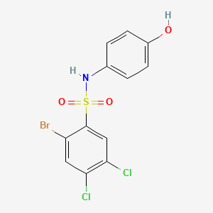 molecular formula C12H8BrCl2NO3S B2720330 2-bromo-4,5-dichloro-N-(4-hydroxyphenyl)benzenesulfonamide CAS No. 2305558-10-3