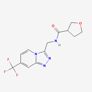 molecular formula C13H13F3N4O2 B2720335 N-((7-(trifluoromethyl)-[1,2,4]triazolo[4,3-a]pyridin-3-yl)methyl)tetrahydrofuran-3-carboxamide CAS No. 1904303-36-1