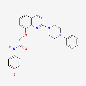 N-(4-fluorophenyl)-2-((2-(4-phenylpiperazin-1-yl)quinolin-8-yl)oxy)acetamide