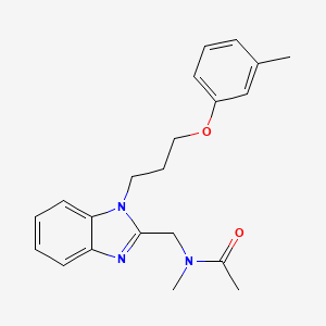 molecular formula C21H25N3O2 B2720339 N-methyl-N-({1-[3-(3-methylphenoxy)propyl]-1H-benzimidazol-2-yl}methyl)acetamide CAS No. 924820-14-4