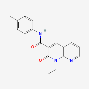 molecular formula C18H17N3O2 B2720346 1-ethyl-2-oxo-N-(p-tolyl)-1,2-dihydro-1,8-naphthyridine-3-carboxamide CAS No. 942010-36-8