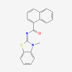 molecular formula C19H14N2OS B2720353 (Z)-N-(3-甲基苯并[d]噻嗪-2(3H)-基亚甲基)-1-萘酰胺 CAS No. 163189-27-3