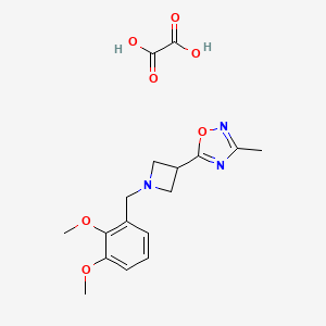 molecular formula C17H21N3O7 B2720360 5-(1-(2,3-Dimethoxybenzyl)azetidin-3-yl)-3-methyl-1,2,4-oxadiazole oxalate CAS No. 1396887-85-6