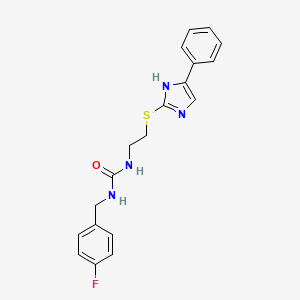 molecular formula C19H19FN4OS B2720362 1-(4-氟苯甲基)-3-(2-((4-苯基-1H-咪唑-2-基)硫)乙基)脲 CAS No. 1207055-21-7