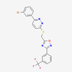 3-(3-Bromophenyl)-6-[({3-[3-(trifluoromethyl)phenyl]-1,2,4-oxadiazol-5-yl}methyl)sulfanyl]pyridazine
