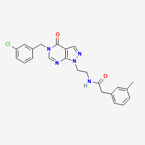 molecular formula C23H22ClN5O2 B2720374 N-(2-(5-(3-氯苄基)-4-氧代-4,5-二氢-1H-吡唑并[3,4-d]嘧啶-1-基)乙基)-2-(间甲苯基)乙酰胺 CAS No. 922009-16-3