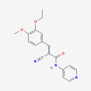 molecular formula C18H17N3O3 B2720376 2-cyano-3-(3-ethoxy-4-methoxyphenyl)-N-(pyridin-4-yl)prop-2-enamide CAS No. 1428124-08-6