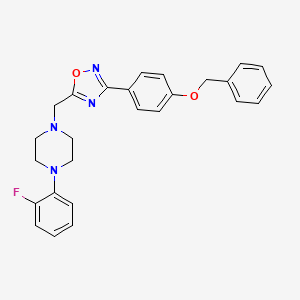 molecular formula C26H25FN4O2 B2720417 1-({3-[4-(Benzyloxy)phenyl]-1,2,4-oxadiazol-5-yl}methyl)-4-(2-fluorophenyl)piperazine CAS No. 1252820-00-0