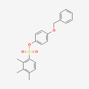 molecular formula C22H22O4S B2720421 4-(Phenylmethoxy)phenyl 2,3,4-trimethylbenzenesulfonate CAS No. 929493-26-5