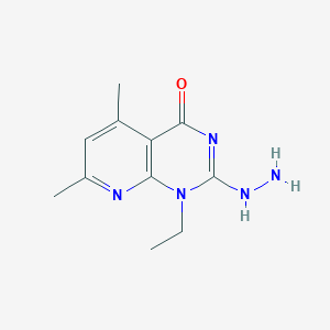 molecular formula C11H15N5O B2720426 1-乙基-2-肼基-5,7-二甲基吡啶并[2,3-D]嘧啶-4(1H)-酮 CAS No. 937600-42-5