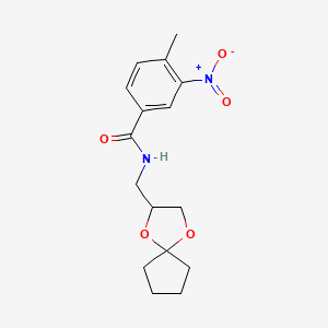 N-(1,4-dioxaspiro[4.4]nonan-2-ylmethyl)-4-methyl-3-nitrobenzamide