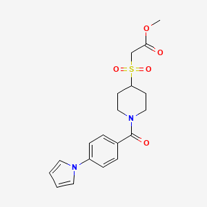methyl 2-((1-(4-(1H-pyrrol-1-yl)benzoyl)piperidin-4-yl)sulfonyl)acetate