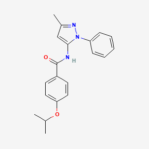 molecular formula C20H21N3O2 B2720445 4-isopropoxy-N-(3-methyl-1-phenyl-1H-pyrazol-5-yl)benzamide CAS No. 1170224-17-5