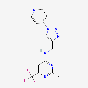 2-Methyl-N-[(1-pyridin-4-yltriazol-4-yl)methyl]-6-(trifluoromethyl)pyrimidin-4-amine