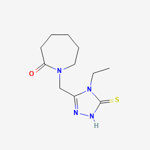 1-[(4-ethyl-5-sulfanyl-4H-1,2,4-triazol-3-yl)methyl]azepan-2-one