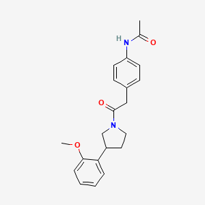 molecular formula C21H24N2O3 B2720452 N-(4-(2-(3-(2-methoxyphenyl)pyrrolidin-1-yl)-2-oxoethyl)phenyl)acetamide CAS No. 2034571-52-1