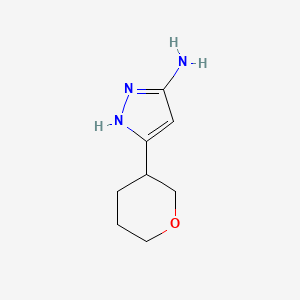 molecular formula C8H13N3O B2720454 5-(oxan-3-yl)-1H-pyrazol-3-amine CAS No. 1347138-21-9