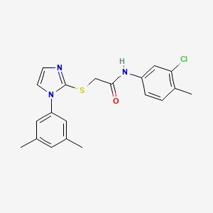 molecular formula C20H20ClN3OS B2720457 N-(3-chloro-4-methylphenyl)-2-[1-(3,5-dimethylphenyl)imidazol-2-yl]sulfanylacetamide CAS No. 851132-17-7