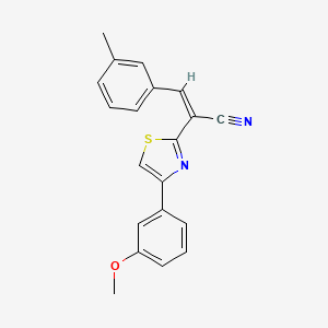 molecular formula C20H16N2OS B2720462 (Z)-2-(4-(3-甲氧基苯基)噻唑-2-基)-3-(间甲苯)丙烯腈 CAS No. 476668-81-2