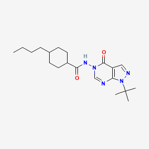 4-butyl-N-(1-(tert-butyl)-4-oxo-1H-pyrazolo[3,4-d]pyrimidin-5(4H)-yl)cyclohexanecarboxamide