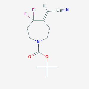 molecular formula C13H18F2N2O2 B2720468 Tert-butyl (5E)-5-(cyanomethylidene)-4,4-difluoroazepane-1-carboxylate CAS No. 2288032-88-0