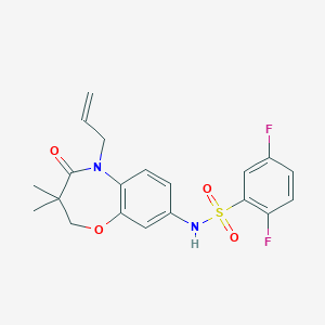 molecular formula C20H20F2N2O4S B2720469 N-(5-allyl-3,3-dimethyl-4-oxo-2,3,4,5-tetrahydrobenzo[b][1,4]oxazepin-8-yl)-2,5-difluorobenzenesulfonamide CAS No. 921996-45-4