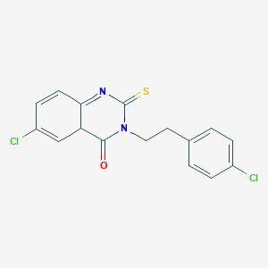 molecular formula C16H12Cl2N2OS B2720471 6-Chloro-3-[2-(4-chlorophenyl)ethyl]-2-sulfanylidene-1,2,3,4-tetrahydroquinazolin-4-one CAS No. 422527-26-2
