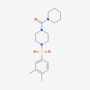 molecular formula C18H27N3O3S B2720479 4-[(3,4-Dimethylphenyl)sulfonyl]piperazinyl piperidyl ketone CAS No. 694473-68-2